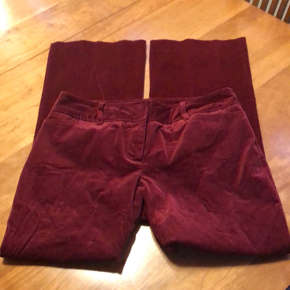 Ann Taylor LOFT Julie Corduroy Straight Leg Soft Stretch Pants/ Slacks Red 6P - Picture 4 of 8